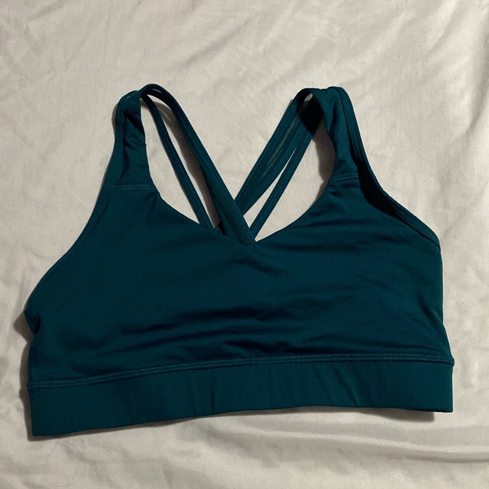 Avia sports bra, deep green, size Medium (8-10), no padding